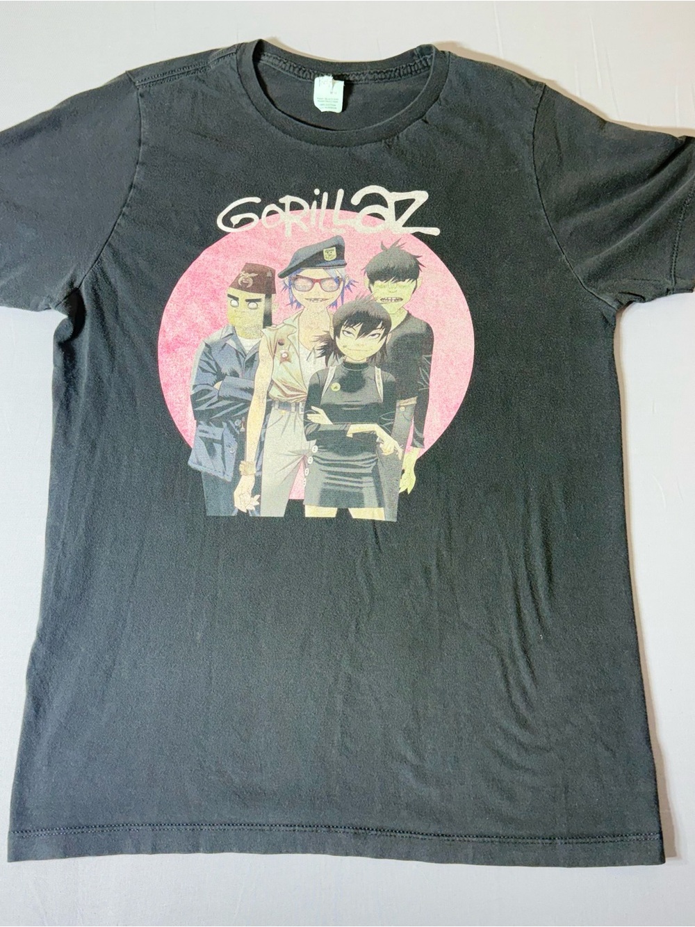 Gorillaz Graphic Short Sleeve Tee in Black with Pink Accent
